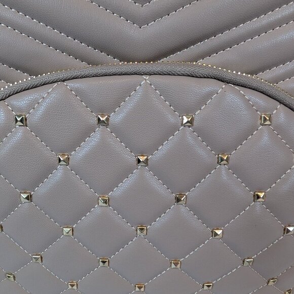 Badgley Mischka Diamond Quilt Studded Backpack Vegan Leather NWT - Picture 2 of 9